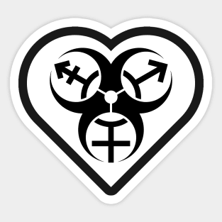 Trans Biohazard Heart - White Sticker